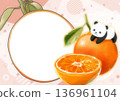 Orange and Panda Cute Photo Frame 136961104