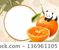 Orange and Panda Cute Photo Frame 136961105