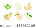 Oriental sweets set for Eid stickers or arab restaurant decor 136961106