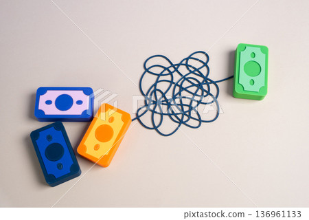 Converting national currencies to dollars. Schemes and favorable exchange rates. Foreign exchange market concept. Financial transactions investment strategy and global economy. 136961133