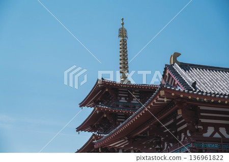 【四天王寺】代表大阪的古老寺廟，景色優美 136961822