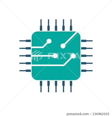 AI Microchip Technology Icon Design AI Microchip Technology Icon Design 136962035