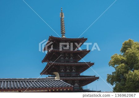 [Shitennoji Temple] Beautiful scenery of a historic temple that represents Osaka 136962067