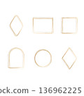 Collection of six unique frames features delicate golden watercolor lines. 136962225