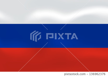 Russia flag with wavy silk effect. Vector flag symbolizing national pride, identity, heritage, patriotism and authority Russia flag with wavy silk effect. Vector flag symbolizing national pride, identity, heritage, patriotism and authority 136962376