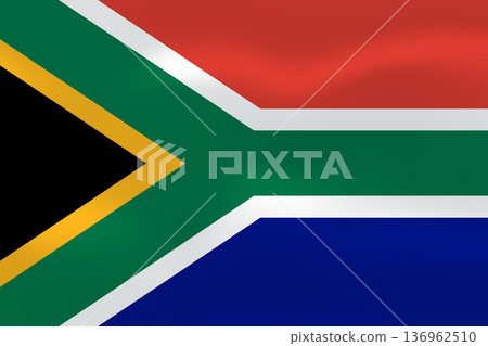 South Africa flag with wavy silk effect. Vector flag symbolizing national pride, identity, heritage, patriotism and authority South Africa flag with wavy silk effect. Vector flag symbolizing national pride, identity, heritage, patriotism and authority 136962510