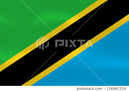 Tanzania flag with wavy silk effect. Vector flag symbolizing national pride, identity, heritage, patriotism and authority Tanzania flag with wavy silk effect. Vector flag symbolizing national pride, identity, heritage, patriotism and authority 136962524