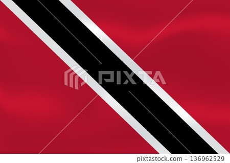Trinidad and Tobago flag with wavy silk effect. Vector flag symbolizing national pride, identity, heritage, patriotism and authority Trinidad and Tobago flag with wavy silk effect. Vector flag symbolizing national pride, identity, heritage, patriotism and authority 136962529
