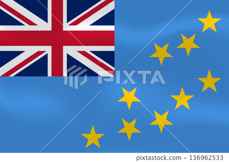 Tuvalu flag with wavy silk effect. Vector flag symbolizing national pride, identity, heritage, patriotism and authority 136962533
