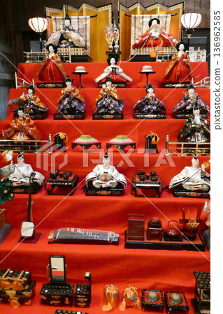 岩手縣盛岡市名田屋町町屋紀念館展出的雛人偶 岩手縣盛岡市名田屋町町屋紀念館展出的雛人偶 136962585