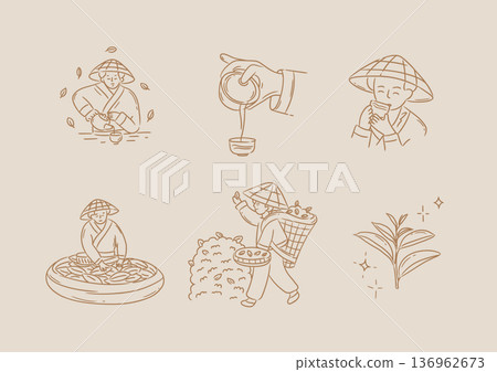 Tea harvesting collection beige Tea harvesting collection beige 136962673