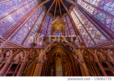 sainte-chapelle stained glasses windows, Paris, France 136962739