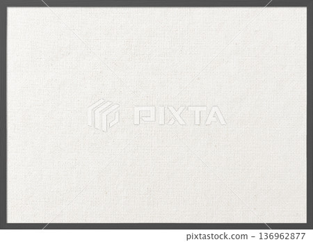 Background image of white cotton linen canvas board with a thin gray wooden frame Background image of white cotton linen canvas board with a thin gray wooden frame 136962877