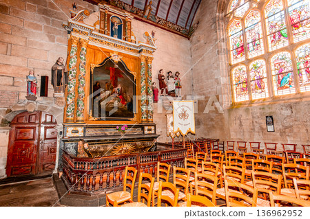 Parish close church of Pleyven, finistere, brittany, france Parish close church of Pleyven, finistere, brittany, france 136962952
