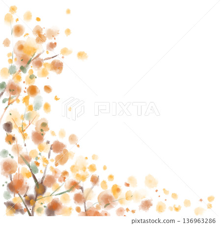 autumn fall season red leaves watercolour background art autumn fall season red leaves watercolour background art 136963286