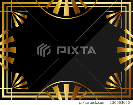 Luxurious Art Deco background in black and gold Luxurious Art Deco background in black and gold 136963630