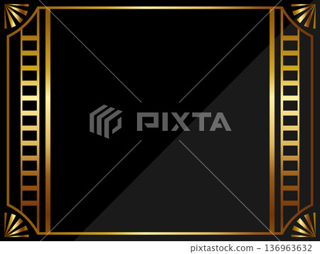 Luxurious Art Deco background in black and gold Luxurious Art Deco background in black and gold 136963632