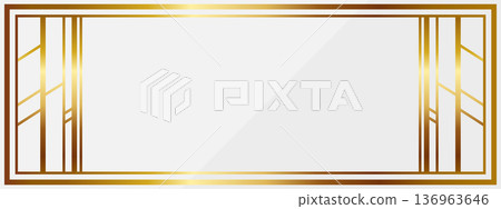 Luxurious Art Deco banner background in white and gold Luxurious Art Deco banner background in white and gold 136963646