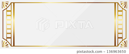 Luxurious Art Deco banner background in white and gold Luxurious Art Deco banner background in white and gold 136963650