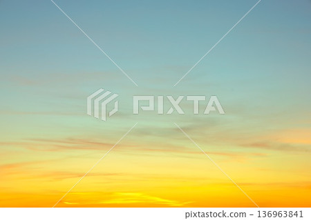 Evening New Zealand Sky Replacement Bright Yellow Horizon Evening New Zealand Sky Replacement Bright Yellow Horizon 136963841