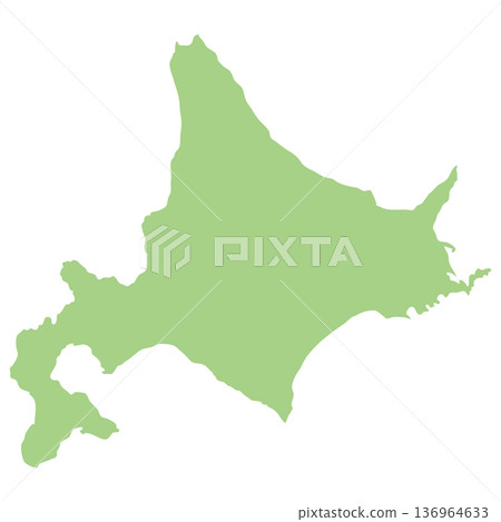 Hokkaido silhouette map Japan region vector design material 136964633