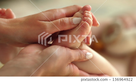 Infant Baby Foot Massage. Parenting, Wellness, Early Childhood. Nurturing Touch Infant Baby Foot Massage. Parenting, Wellness, Early Childhood. Nurturing Touch 136964922