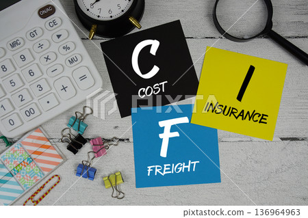 CIF Abbreviation of Cost Insurance Freight text phrase of business and financial concept CIF Abbreviation of Cost Insurance Freight text phrase of business and financial concept 136964963