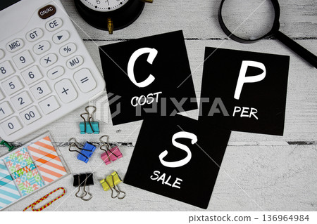 CPS Cost Per Sale text phrase of business and financial concept CPS Cost Per Sale text phrase of business and financial concept 136964984