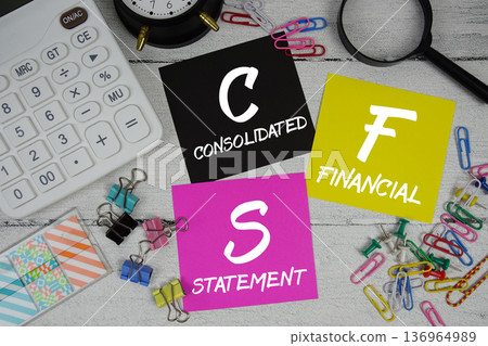 CFS Abbreviation of Consolidated Financial Statement text phrase of business and financial concept CFS Abbreviation of Consolidated Financial Statement text phrase of business and financial concept 136964989