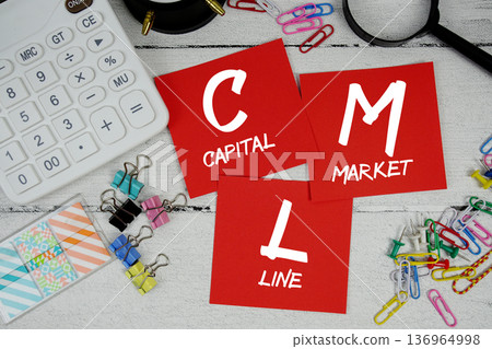 CML Capital Market Line text phrase of business and financial concept CML Capital Market Line text phrase of business and financial concept 136964998