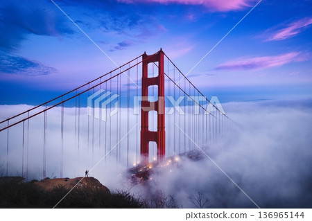 Golden Bridge and Photographer 136965144