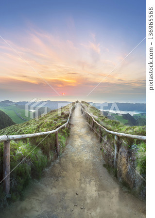 Sao Miguel Island and lake Ponta Delgada, Azores 136965568
