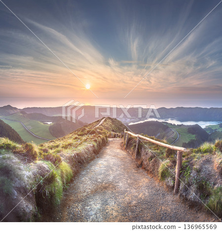 Mountain landscape Ponta Delgada island, Azores Mountain landscape Ponta Delgada island, Azores 136965569