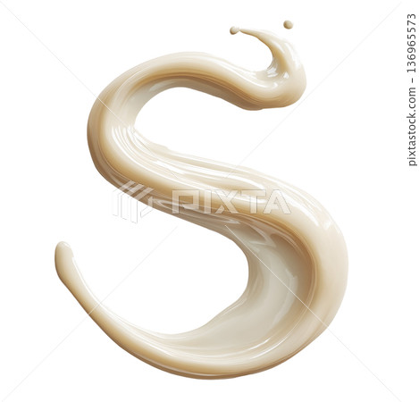 Creamy S-shaped swirl shown isolated on white background, symbolizing softness and fluid design and gentle motion concept Creamy S-shaped swirl shown isolated on white background, symbolizing softness and fluid design and gentle motion concept 136965573