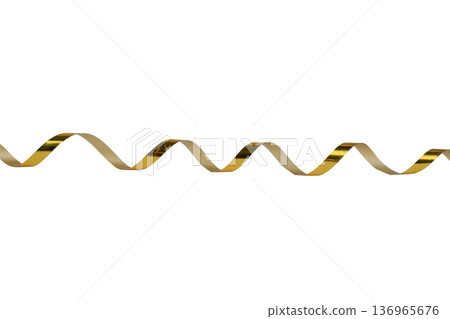 Golden gift ribbon on an isolated background Golden gift ribbon on an isolated background 136965676