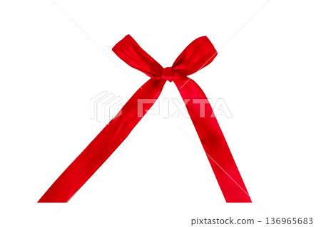 satin bow red on an isolated background. satin bow red on an isolated background. 136965683