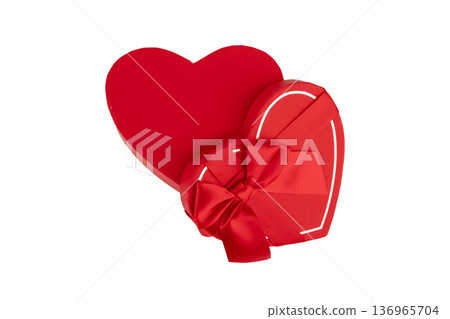Red heart box on an isolated background 136965704