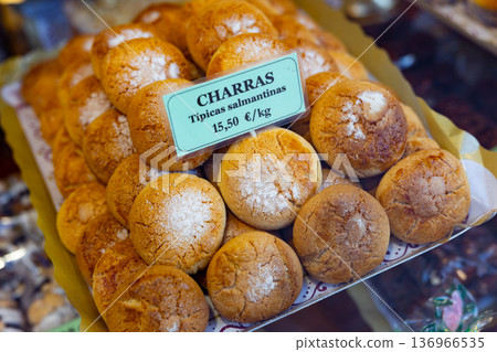 Appetizing cookies for sale in Salamanca bakery Appetizing cookies for sale in Salamanca bakery 136966535
