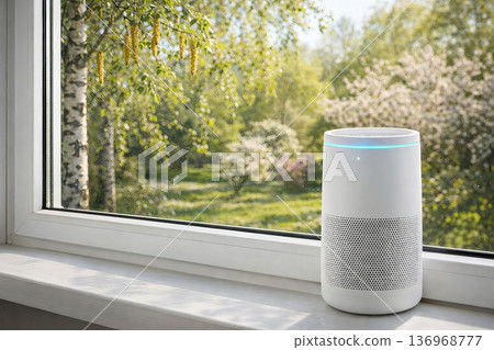 Spring seasonal allergy concept with pollen exposure Spring seasonal allergy concept with pollen exposure 136968777