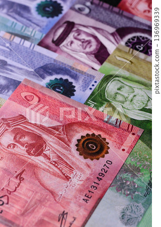 Jordan money, the Jordanian dinar currency, banknotes. Jordanian money, dinar 136969339