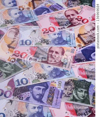 Georgia money, the georgian lari currency, banknotes. Georgian money, the lari Georgia money, the georgian lari currency, banknotes. Georgian money, the lari 136969684