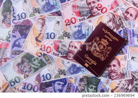 Georgia passport, Georgian visa for international travel and vacation. Georgian passport 136969694