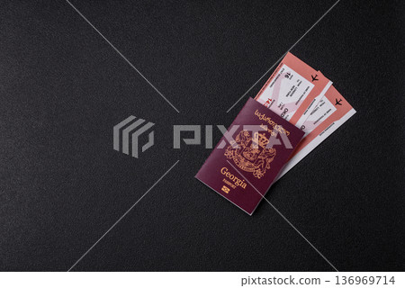Georgia passport, Georgian visa for international travel and vacation. Georgian passport 136969714