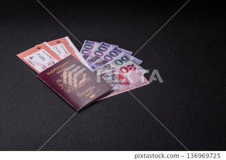 Georgia passport, Georgian visa for international travel and vacation. Georgian passport 136969725
