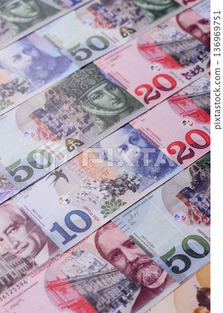 Georgia money, the georgian lari currency, banknotes. Georgian money, the lari Georgia money, the georgian lari currency, banknotes. Georgian money, the lari 136969751