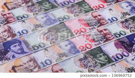 Georgia money, the georgian lari currency, banknotes. Georgian money, the lari Georgia money, the georgian lari currency, banknotes. Georgian money, the lari 136969752