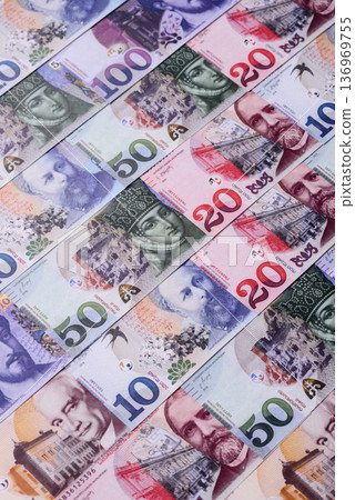 Georgia money, the georgian lari currency, banknotes. Georgian money, the lari Georgia money, the georgian lari currency, banknotes. Georgian money, the lari 136969755