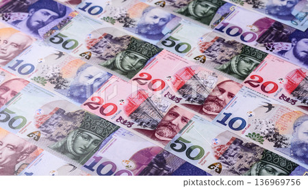 Georgia money, the georgian lari currency, banknotes. Georgian money, the lari Georgia money, the georgian lari currency, banknotes. Georgian money, the lari 136969756
