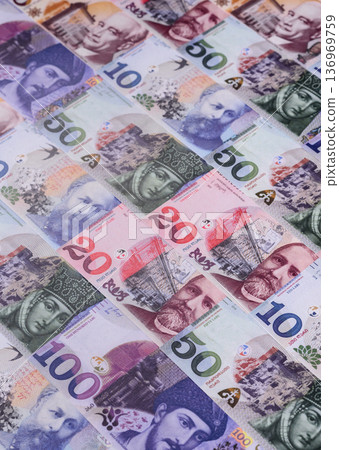 Georgia money, the georgian lari currency, banknotes. Georgian money, the lari 136969759