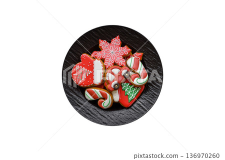 Gingerbread, Christmas cookies, and ornamental holiday baked goods. Christmas gingerbread 136970260